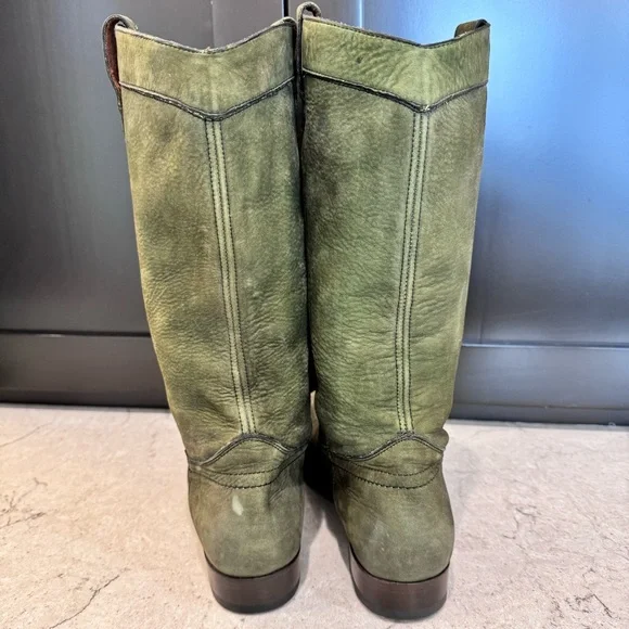 Frye Olive Suede Western Heeled Boots - Picture 5 of 5
